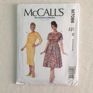 OOP McCall’s Pattern for 2 1963-style Dress Variations, sizes 8-16